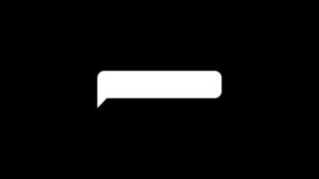 Popup message on transparent background with alpha channel. Bubble in white colour chat speech typing dialogue copy space icon Animation loop video