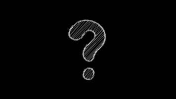 Scribble animation of question mark. Why ask. Transparent background with alpha channel. For presentations, explainer videos, marketing videos for business and digital content.