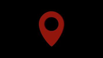 Location pointer on the map. Animated pin pointer. Point of Interest. Appearing sign to indicate route and location on maps. video