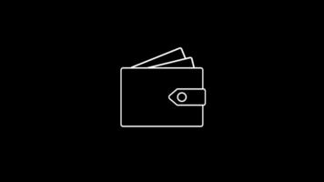Wallet and credit cards icon animated on black background. Business and finance. For your project and explainer . 4K animation. Digital content video