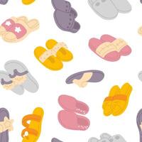 seamless background pattern with slippers vector