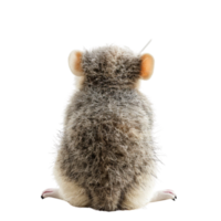 A single cute possum toy, soft toy back view isolated on transparent background png