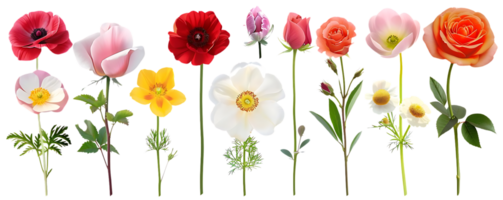 Blooming Flowers on a Transparent Background png