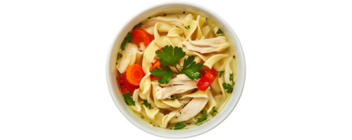 Chicken Noodle Soup with Transparent Background - A Delicious and Comforting Meal png