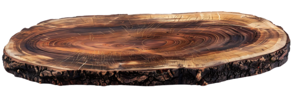 Natural Wooden Slab with Stunning Grain Patterns and a Transparent Background png