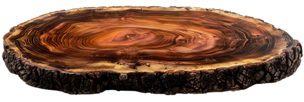 Natural Wood Slice with a Transparent Background, Perfect for Crafting and Design Projects png