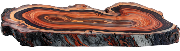 Strikingly Beautiful Tree Rings with Intricate Patterns and a Transparent Background, A Masterpiece of Nature's Art png