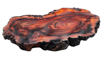 Stunning Red Wood Slice with Intricate Grain Patterns and Black Bark, Perfect for Crafting and Decoration png