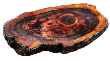 Stunning Wood Slice with Intricate Grain Patterns and a Transparent Background png