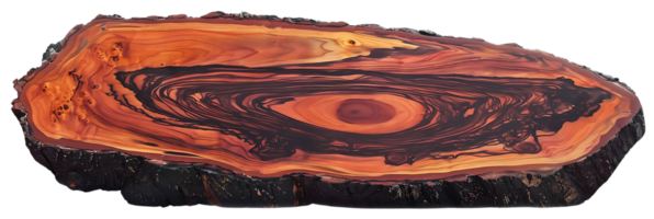 Stunning Redwood Tree Slice with Intricate Grain Patterns, Isolated on a Transparent Background png