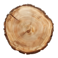Tree Rings on a Cross Section of a Tree Trunk with Transparent Background png
