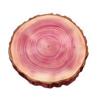 Pink Tree Trunk Cross Section with Transparent Background - A Detailed Look at the Rings of a Tree png