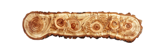 Intricate Wood Grain Patterns Reveal the Growth Rings of a Tree with a Transparent Background png
