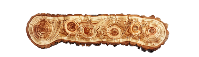 Intricate Patterns Revealed in a Cross-Section of Wood with a Transparent Background png