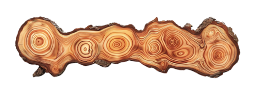 The Intricate Patterns of a Tree Cross Section with a Transparent Background png