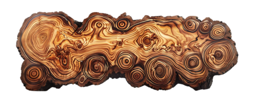 Intricate Wood Grain Patterns Displaying a Unique and Complex Circular Design with a Transparent Background png