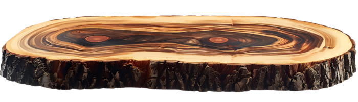 Natural Wood Slab with Unique Grain Patterns and Transparent Background png