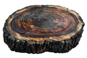 Closeup of a Tree Trunk Cross-Section with a Transparent Background png