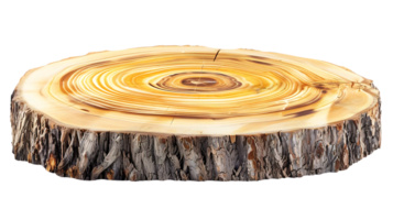 Natural Wooden Tree Slice with Transparent Background, Perfect for Crafting and DIY Projects png