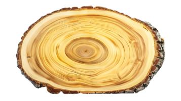 Tree Trunk Cross Section Displaying Growth Rings with a Transparent Background png