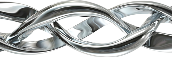Shiny Silver Abstract Shapes Intertwine Seamlessly with a Transparent Background png