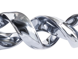 Shiny Silver Ribbon Twirls and Bends with a Transparent Background png