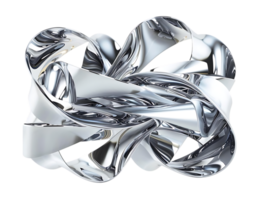 Abstract Chrome Sculpture Intertwined With a Transparent Background, Creating a Modern and Elegant Design png