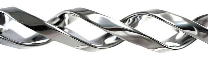 glimmend zilver spiraal, draaien, reflecterend, achtergrond transparant - abstract 3d geven png