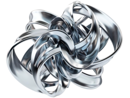 Abstract Chrome Rings Intertwined, Creating a Complex Pattern with a Transparent Background png