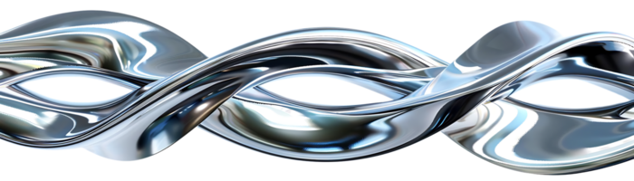 Metallic Curves Flowing Through Space with a Transparent Background png