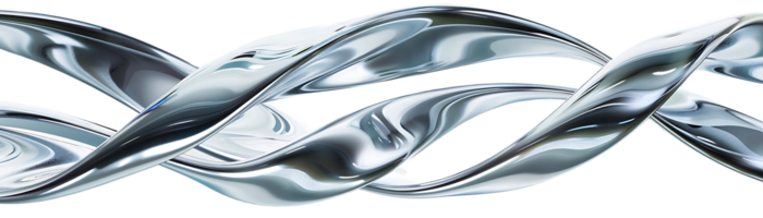 zilver metalen vloeistof vormen een wervelende abstract ontwerp met een transparant achtergrond png