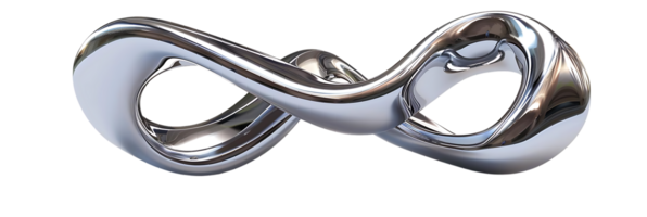 Shiny Chrome Abstract Form with a Transparent Background,  A Visually Stunning Piece png