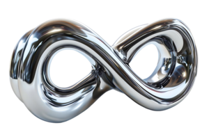 Shiny Chrome Infinity Symbol with a Transparent Background, a Perfect Loop of Endless Possibilities png