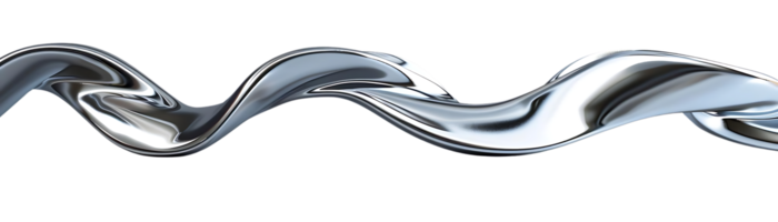 Liquid Metal Flowing on a Transparent Background, Abstract Design with Silver Metallic Texture png