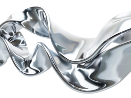 Abstract Shiny Silver Ribbon with a Transparent Background Creates a Stunning Visual Effect png