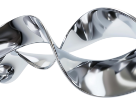 Metallic Ribbon Twists and Curls on a Transparent Background png