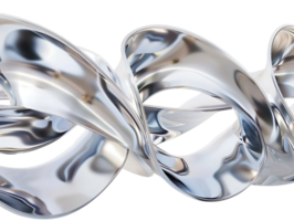 Abstract Metallic Sculpture with a Transparent Background, Flowing Silver Curves, Intertwined Shapes, Reflective Surface, Modern Art Design, Abstract Design, 3D Render, Digital Art, Futuristic Design, Technology, Innovation, Shiny Surface, Minimalist Desi png