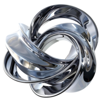 Metallic Abstract Intertwined Rings Creating a Transparent Background png