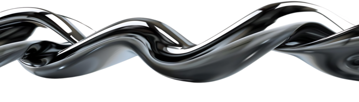 Abstract Chrome Waves Flowing Smoothly with a Transparent Background png