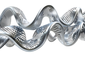 Abstract Metallic Wavy Surface with Transparent Background png