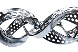 Abstract Metallic Intertwining Design with Transparent Background png