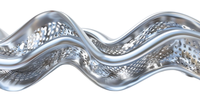 Metallic Mesh Waving and Flowing with a Transparent Background png