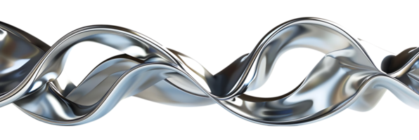 Metallic Waves Flowing and Twisting on a Transparent Background, A Modern and Stylish Design for Digital Art png