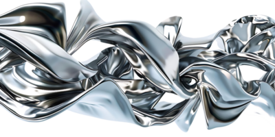 Abstract Silver Metallic Form with a Transparent Background, a Captivating and Sleek Design png