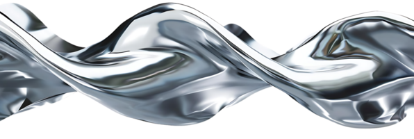 Silver Fabric Waves with a Transparent Background, Creating a Modern and Abstract Design png