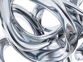 Metallic Abstract Art with Transparent Background, Shiny Silver, Reflective, Curvy Lines, Modern Design, Abstract Shape, 3D Rendering, Liquid Metal, Flowing, Seamless Loop, Design Element, Creative Concept, Abstract Background, Minimalist Art, Abstract Il png