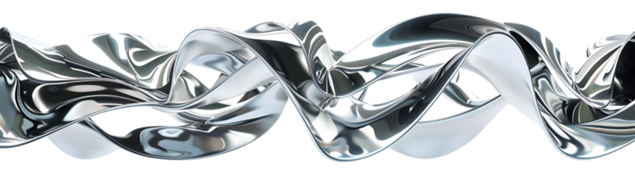 Metallic Waves Dance Against a Transparent Background, Creating a Shimmering Abstract Art png