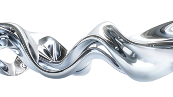 Abstract Silver Liquid Waving in a Loop with a Transparent Background png