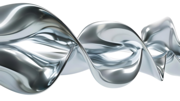 Abstract Silver Shape with a Transparent Background,  Metallic Design with a Smooth and Shiny Surface,  Curved Lines and Flowing Form,  Abstract Background with a Metallic Theme png