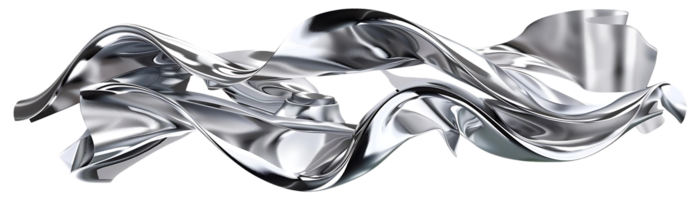 Abstract Silver Waves with a Transparent Background, Creating a Modern and Sleek Design png